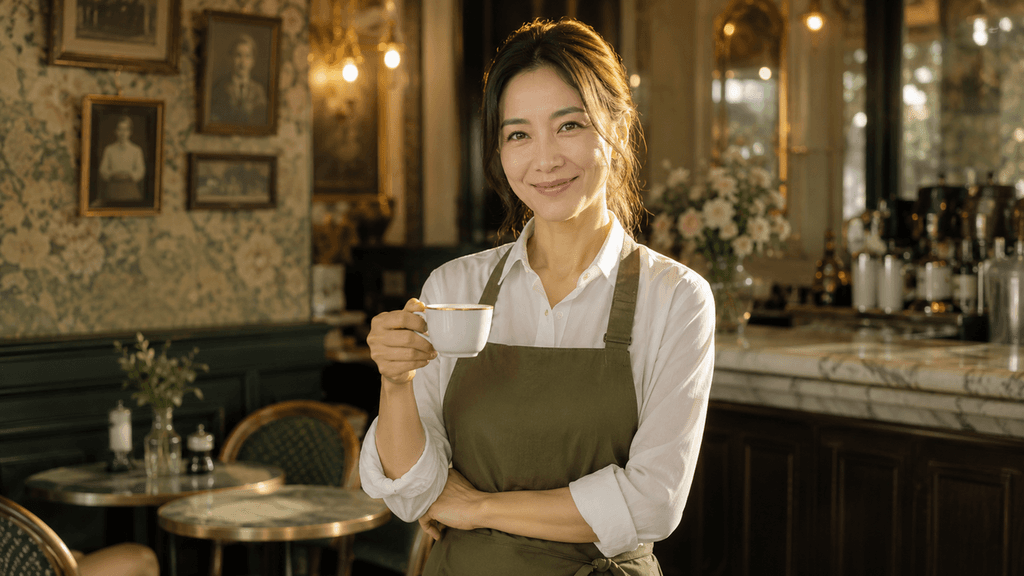 เจ้าของร้าน The Simple Cafe กำลังอบครัวซองต์ในห้องครัว
