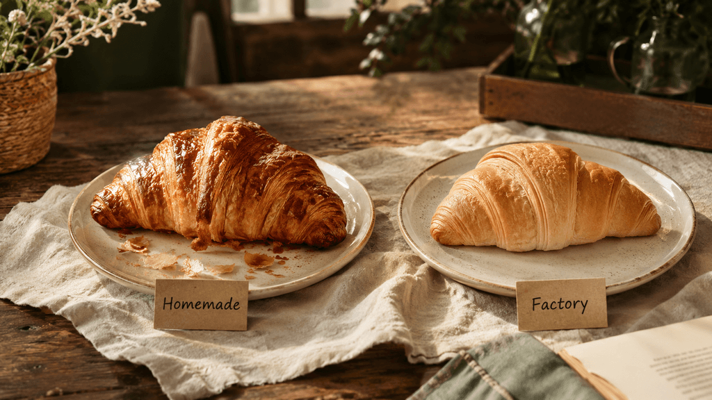 การเปรียบเทียบ croissant โฮมเมด vs โรงงาน ที่ The Simple Cafe